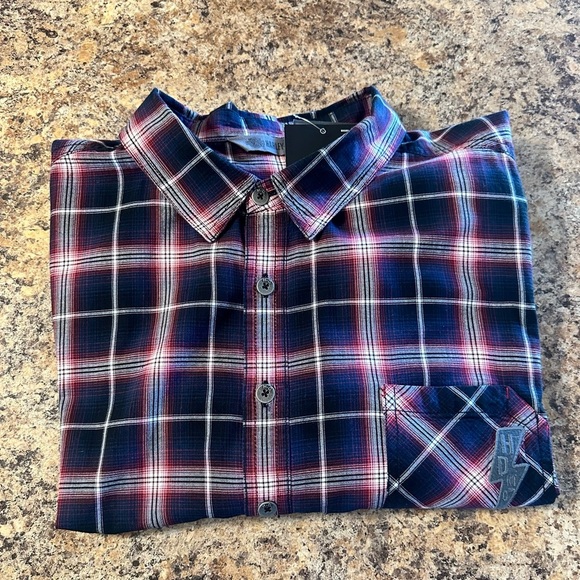 NWT Harley-Davidson Motorcycle HDMC Button Front Plaid Shirt Men’s Size 2XL - Picture 15 of 16